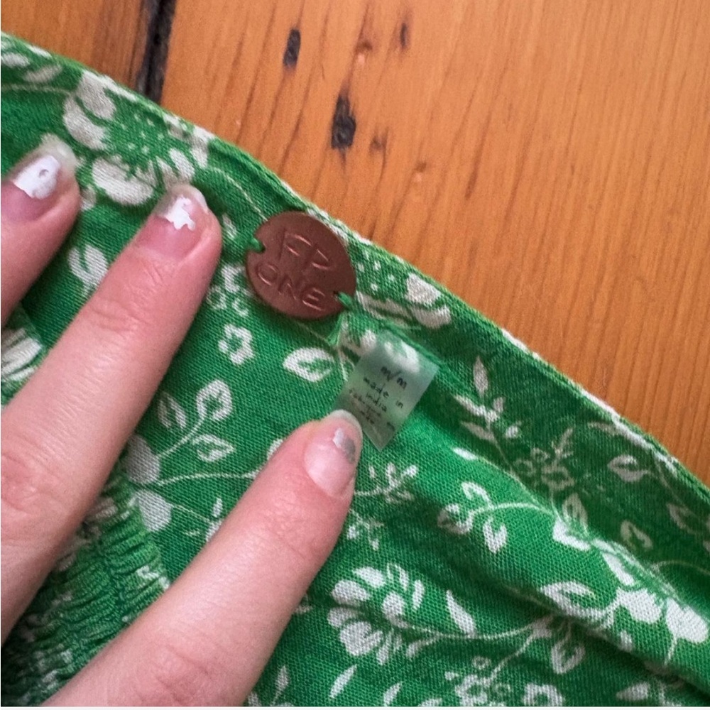 Free people green mini skirt or shirt 💚 - Picture 4 of 4